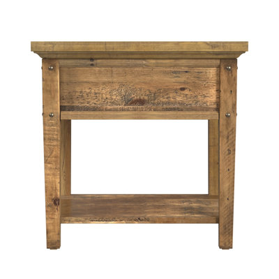 Eniileri Reclaimed Wood Charging End Table