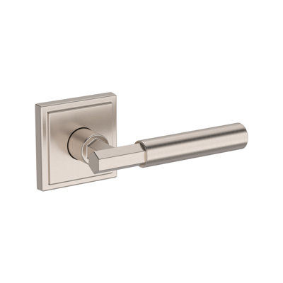 Riddling Passage Lever with Stepped Square Rose in Lifetime (PVD) Polished Nickel