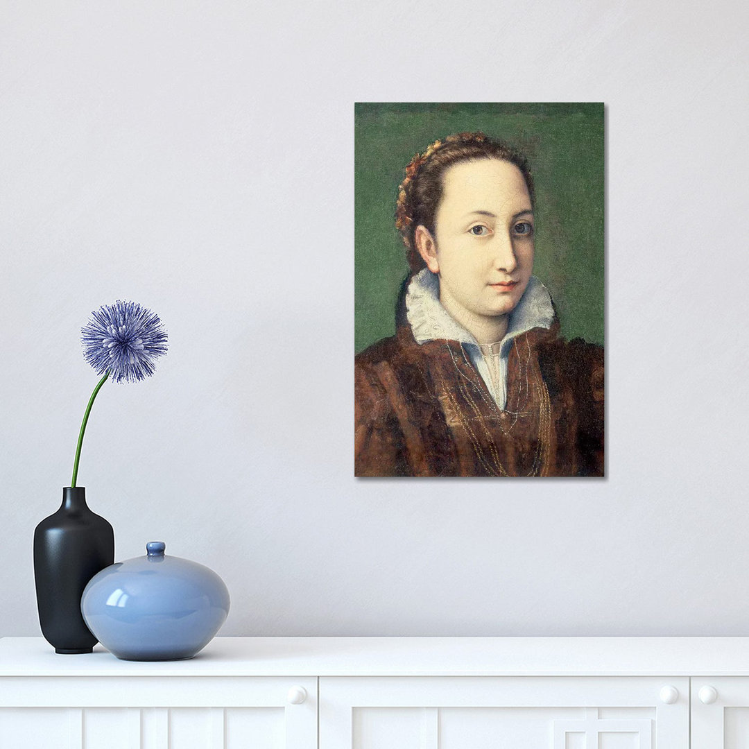 Self Portrait, Attired As Maid-of-Honour To The Queen Of Spain, 1559 by Sofonisba Anguissola - Wrapped Canvas Painting