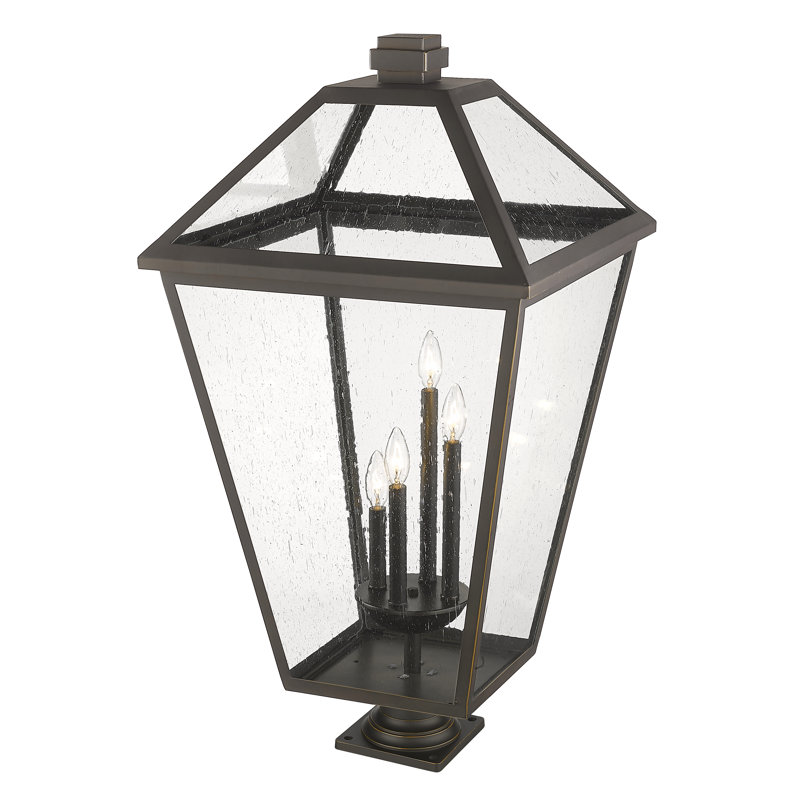 Luminaire d'extérieur 4 lumières Geers, Bronze huilé, Semé