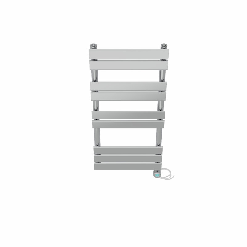 Flat Panel Towel Rail Heated Towel Rails, 100cm H x 45cm W x 6.2cm D, Chrome