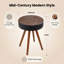 Table basse 15,7 po Mid-Century ronde en bois massif pour le salon-133968036
