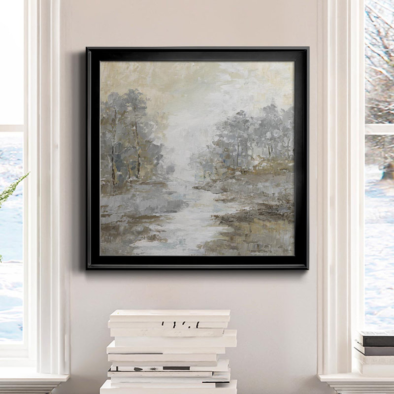Toile encadrée Babble Brook I-Premium - prête à être accrochée, H 26,5 po x l 26,5 po x P 1,5 po, Noir