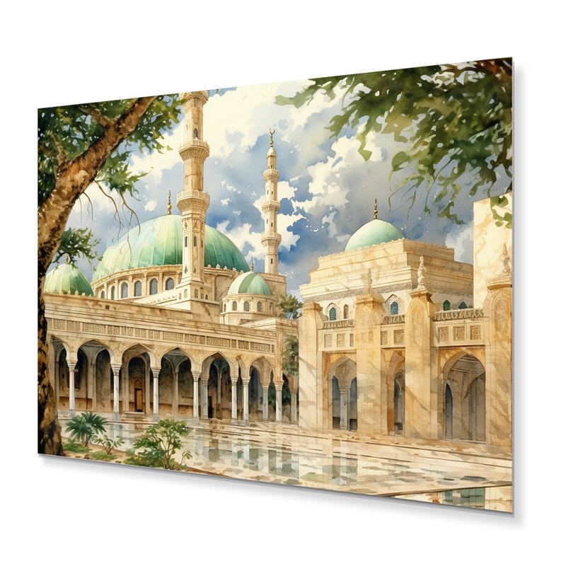 Mosquée religieuse The Mystets I - art mural en métal, H 12 po x l 20 po