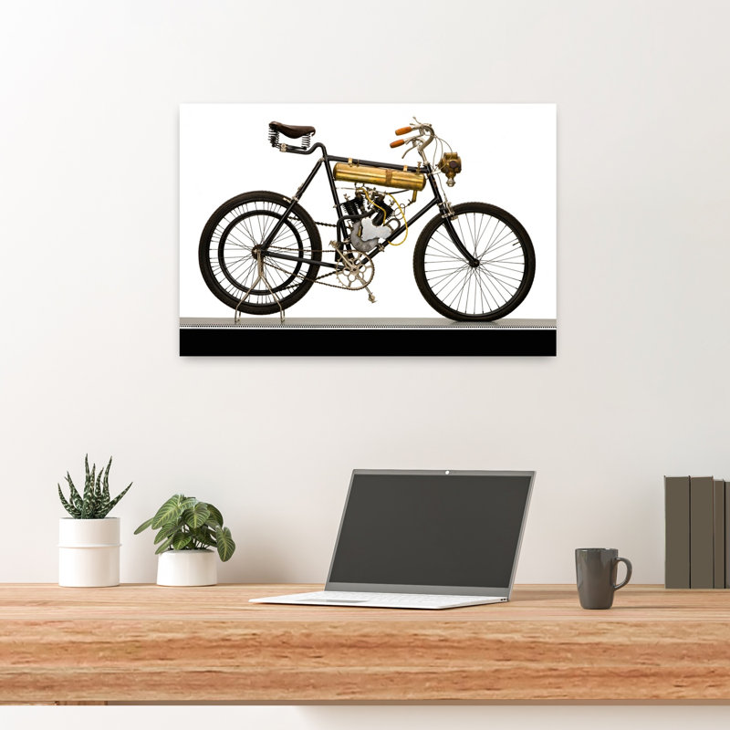 1913 Griffon, 350cc, V-Twin, moto, paysage abstrait classique, art mural, H 16 po x l 24 po