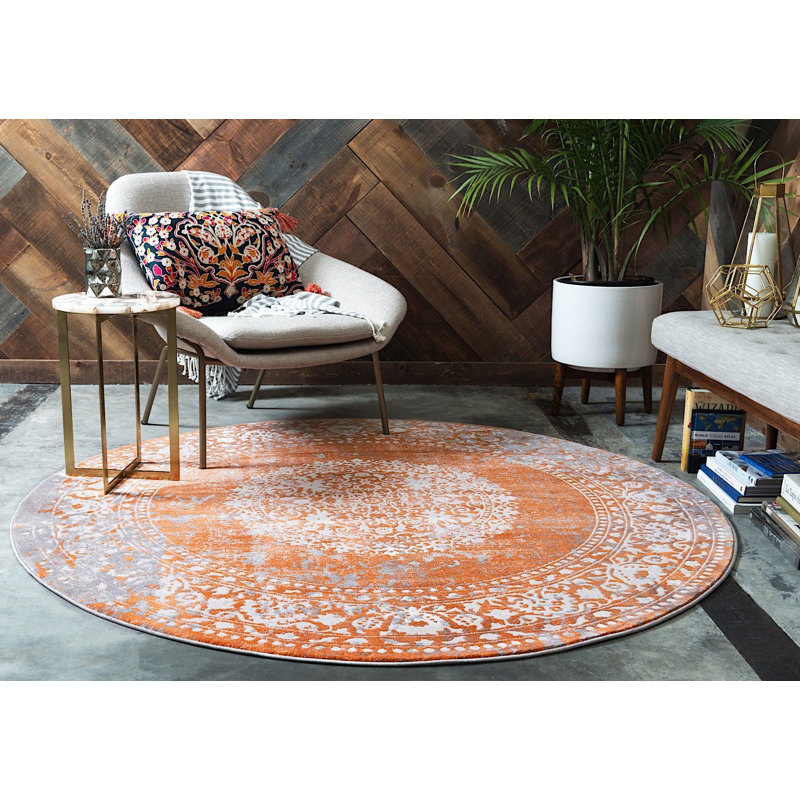 Pharaoh Abstract Indoor Rug, Round 8'