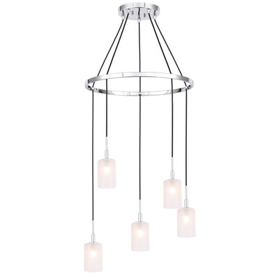Luminaire suspendu cylindre grappe 5 lumières Herr