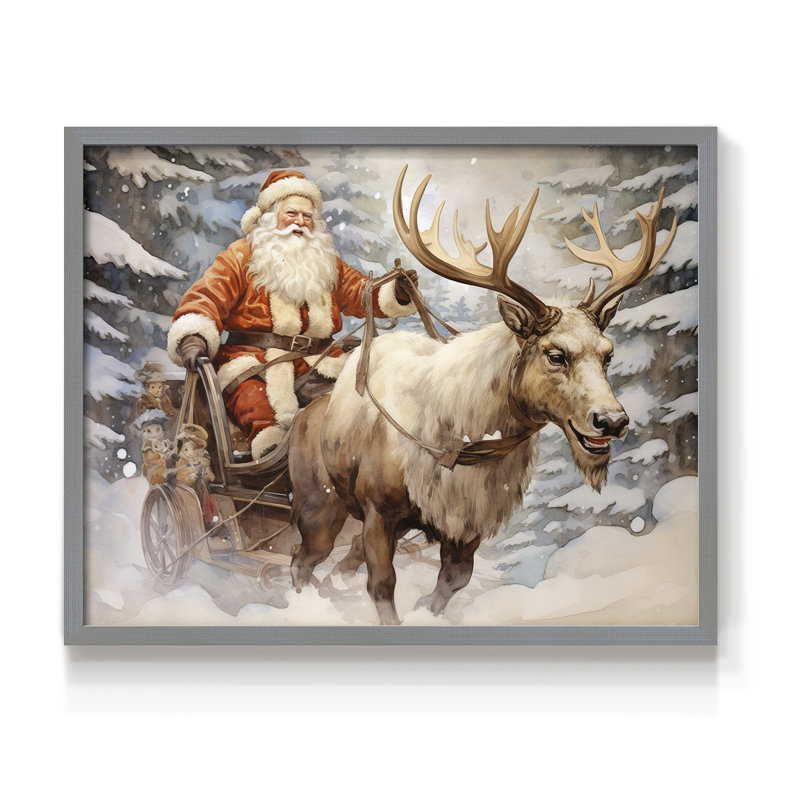 Art de Noël - CCGVD - Reproduction encadrée - Restickable, Gris, H 16 po x l 20 po
