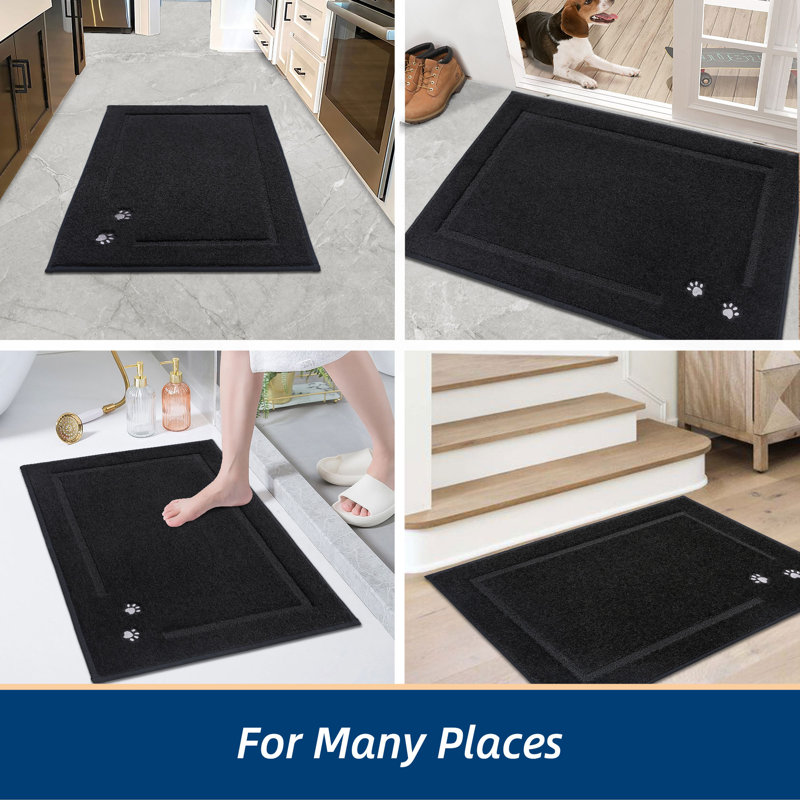Non-Slip Indoor Doormat, 81.3cm W x 121.9cm L, Black
