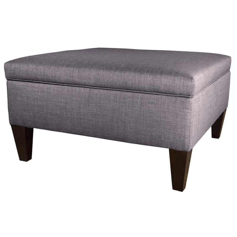 Gamino Upholstered Ottoman, Red/Gray Polyester
