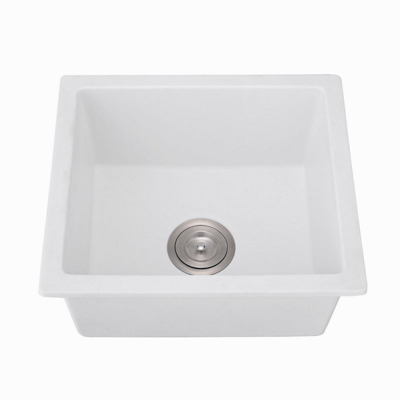 Évier de bar en quartz avec grille et crépine L 18 po x l 16 po Quartz