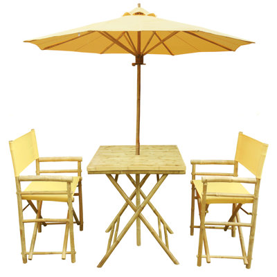 Ensemble bistro 3 pièces avec parasol Sinta