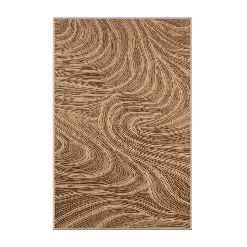 Tapis brun lavable à la machine, Rectangulaire 8 pi x 12 pi