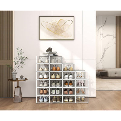 Boîte de rangement empilable pour 12 paires de chaussures