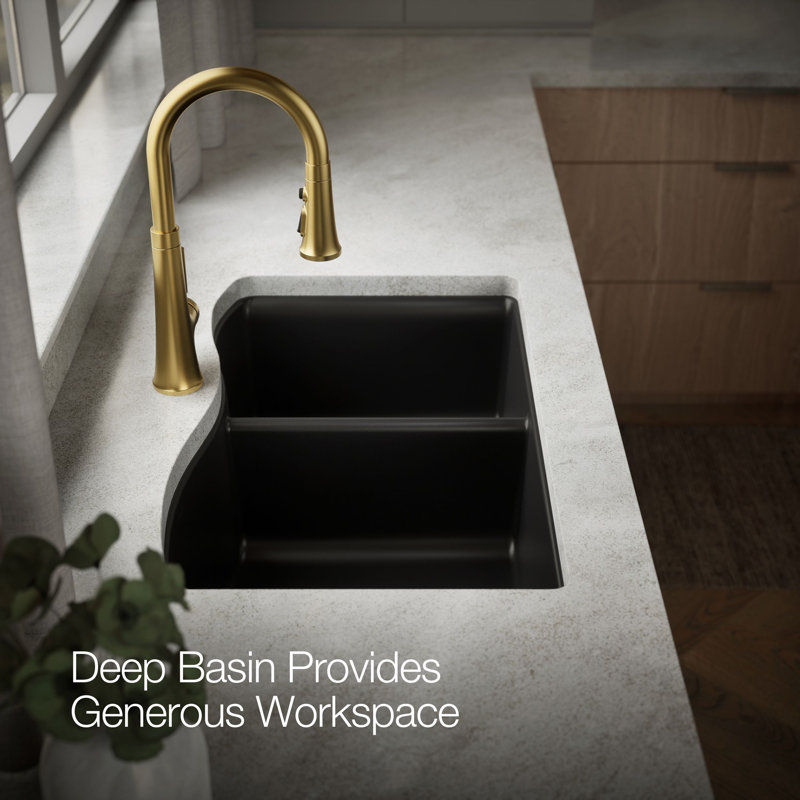Kennon Neoroc 33" L x 22" W Dual Mount Kitchen Sink, Matte Black