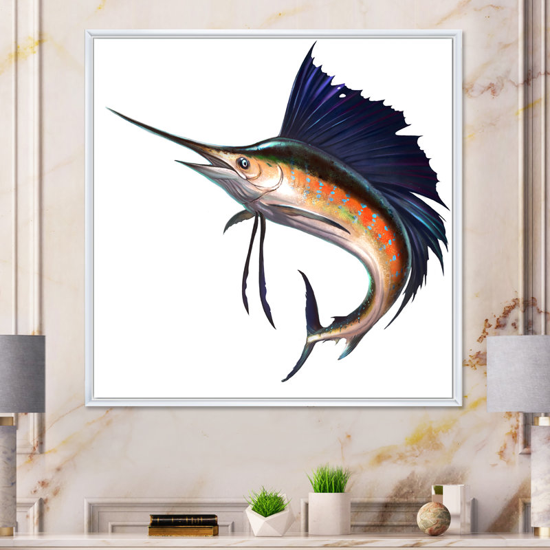 Sailfish In The Ocean II " Sailfish in the Ocean II " Color Photography Painting, 36" H x 36" W, White Floater Frame
