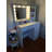 Vanity Desk With Mirror & Light, Large Drawer Three Level Storage Dresser, 3 Lighting Modes Adjustable Brightness, Bedroom Dressing Table(White)-662127192