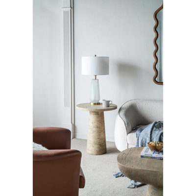 Table d'appoint en magnésium crème 22 x 22 x 25,5 po - multi-usages dans la chambre à coucher, le vestibule, le support à plante, le salon d'une largeur de 22 po avec une construction de 22 x 22 x 25,5 po