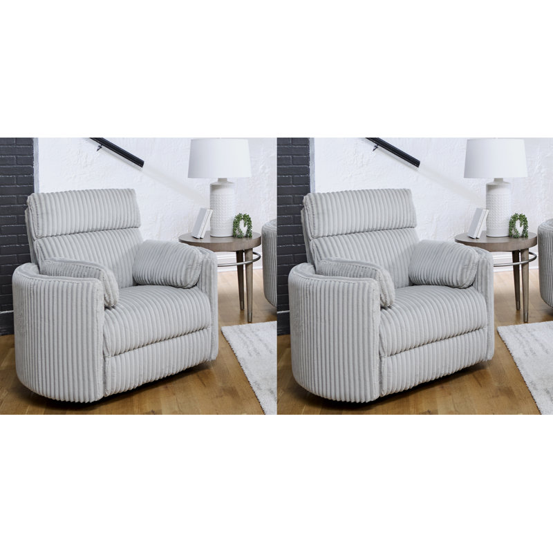 Bre 40" Wide Swivel Power Recliner, Mega Grey