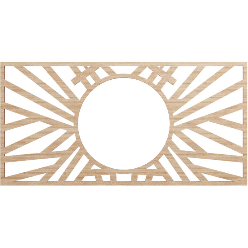20"W x 10"H x 7 3/8"ID x 1/4"T Hoover Wood Fretwork Pierced Ceiling Medallion, Cherry, 12" H x 24" W x 0.25" D, Alder