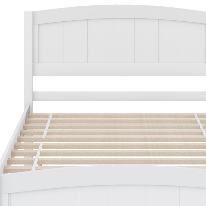 Lit plate-forme avec lit gigogne, blanc