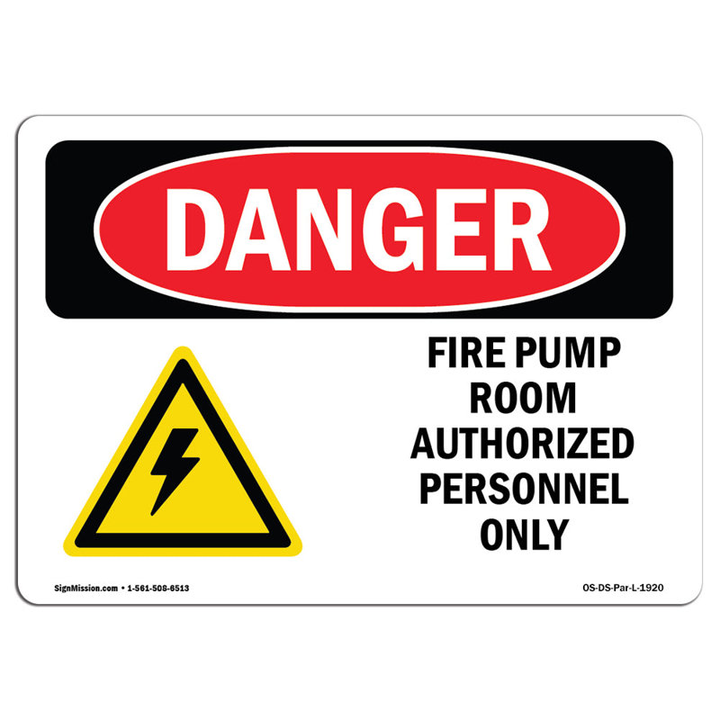 Signe de danger, H 12 po x l 18 po x P 0,1 po