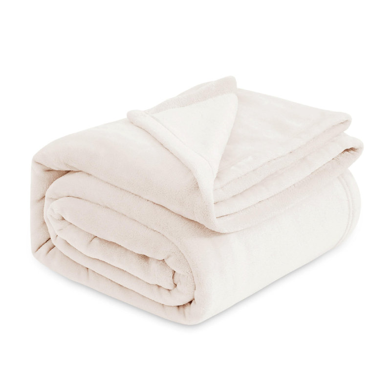 Couvertures douillettes et douillettes pour lit, canapé, canapé, voyage, camping, Crème, crème, L 50 po x L 60 po