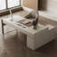 Bureau blanc en bois manufacturé en forme de L-469665780-469665779