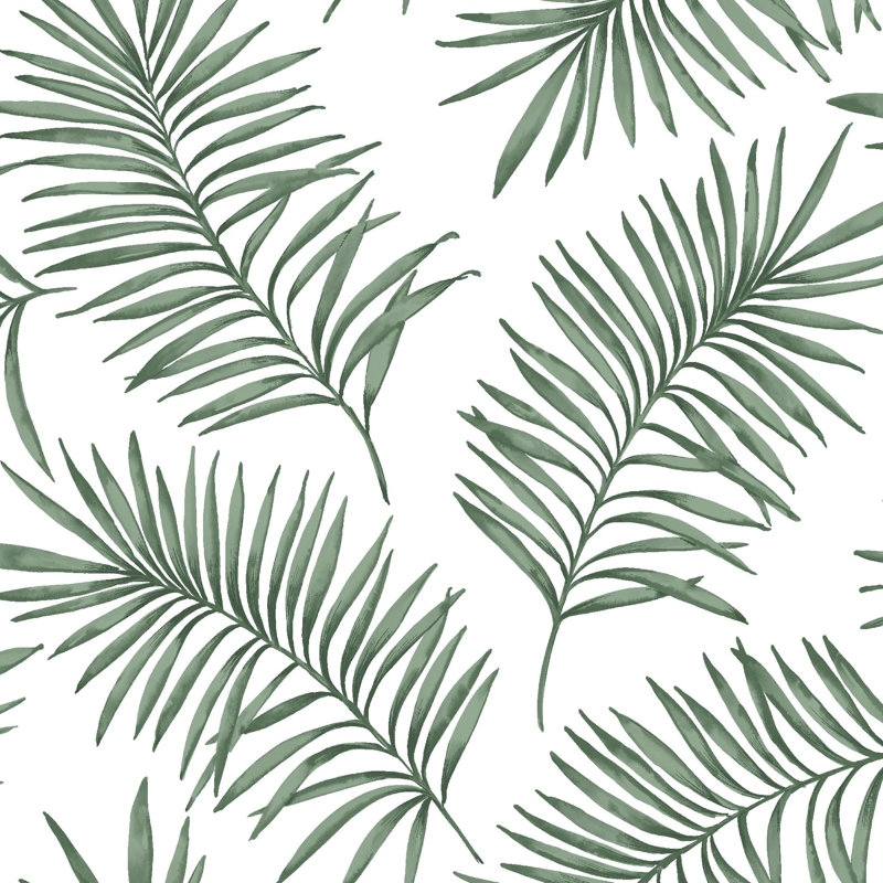 Superfresco Easy Scandi Leaf Forest Wallpaper, White/Green