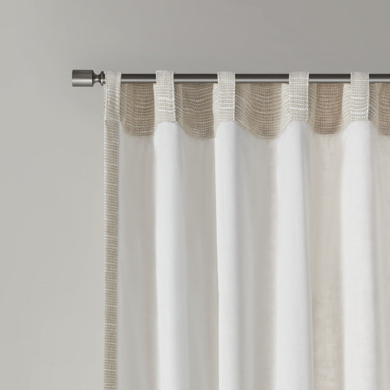  Panneau de rideau simple en molleton avec passe-tringle Beal, Naturel, L 50 po x L 95 po