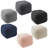 Casafield Square Pouf Ottoman, Cotton Knit Upholstered Footrest - Light Gray-2085316223
