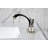 Kingston Brass Convergent Two-Handle 3-Hole Deck Mount Widespread Bathroom Faucet with Knurled Handle and Brass Pop-Up Drain-101073268