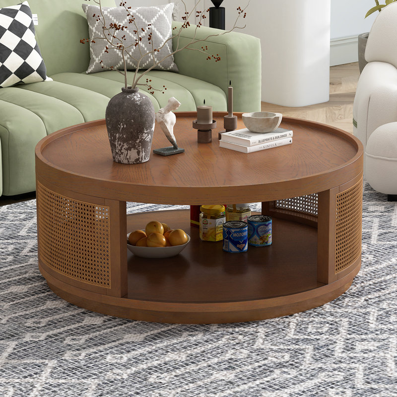 Table basse 37 po Mid-Century, Brun chêne