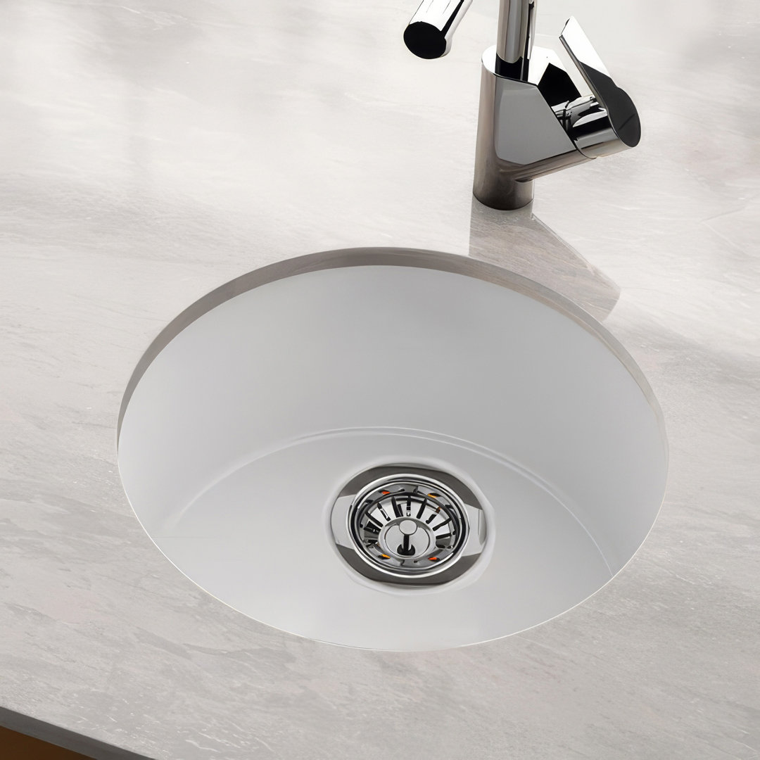 Whitehaus 18" Undermount or Drop-in Fireclay Kitchen Sink With Rear Center Drain Location Whitehaus Collection