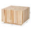 Table basse carrée de salon en bois de teck naturel avec bûches réutilisées, 27,6 po