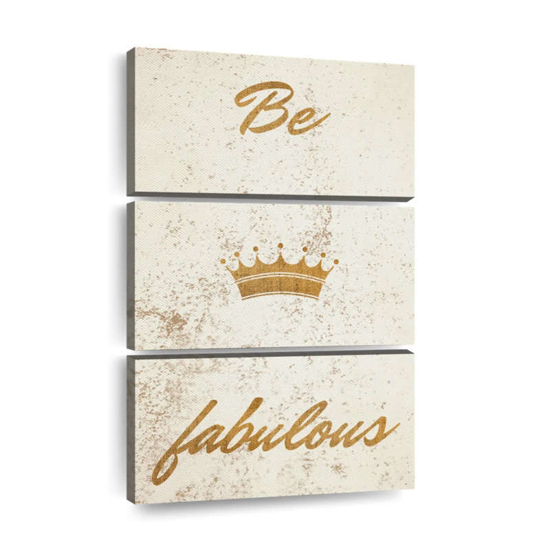 «Be Fabulous» sur toile, reproduction de 3 pièces, H 24 po x l 38 po x P 1,25 po