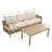 Koosharem Three-Seat Rattan Sofa With Coffee Table, Outdoor Rattan Patio Furniture Sets With Cushions-121166434