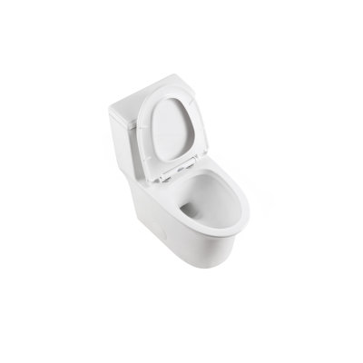 Toilette monobloc 1,1 / 1,6 GPF allongée à hauteur de confort très grande, certifiée CUPC, certifié Watersense, céramique, couleur blanche, siège à fermeture en douceur