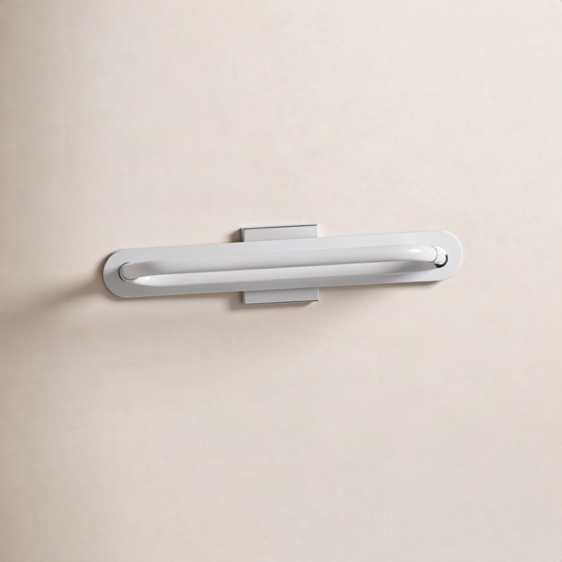 Deiontay Steel LED Flush Mounted Sconce, Polished Chrome, 3.25" H x 24" W x 4" D