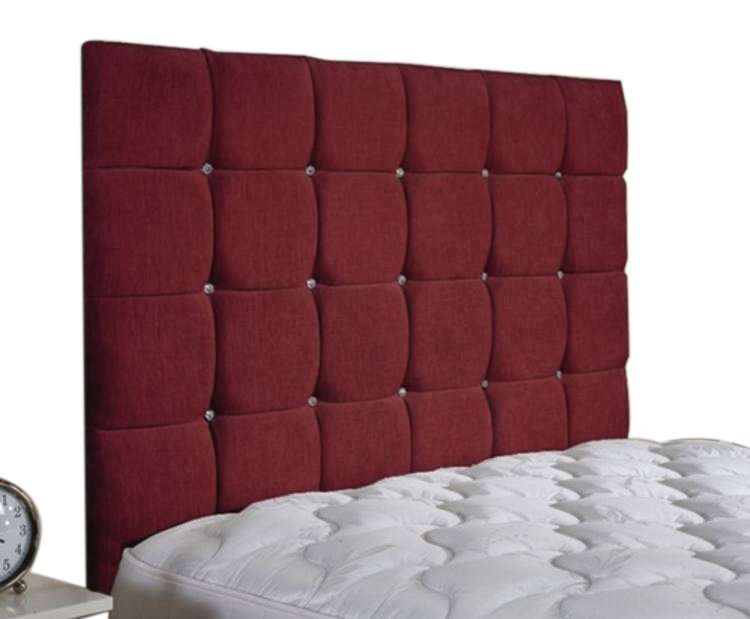 Upholstered Chenille Headboard, Small Double (4'), Raspberry, Chenille