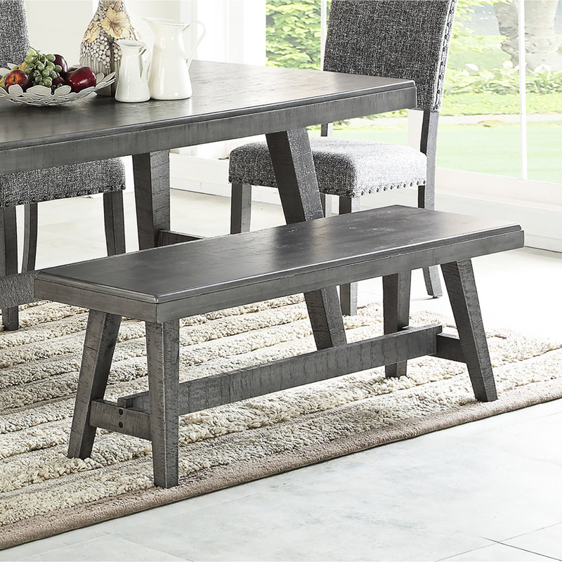 Banc de salle à manger gris avec construction stable - 17,46 po de largeur, 57 pieds de hauteur de paquet effilés, 20 de profondeur pour la cuisine