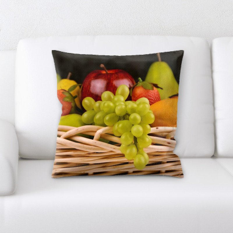 Coussin décoratif panier à fruits
