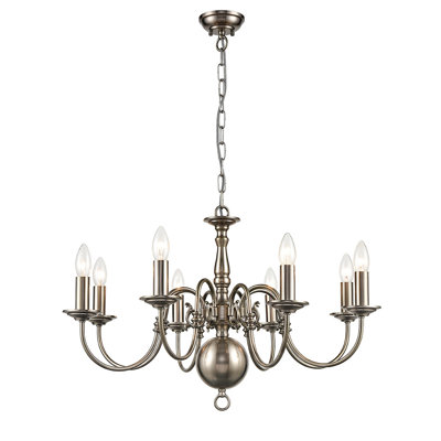 Aristotel 8 - Light Pewter Candle Style Pendant