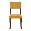Chaise d'appoint contemporaine rembourrée jaune moutarde de 2 pièces, structure en bois avec finition brune, support de charge en chenille 250 lb