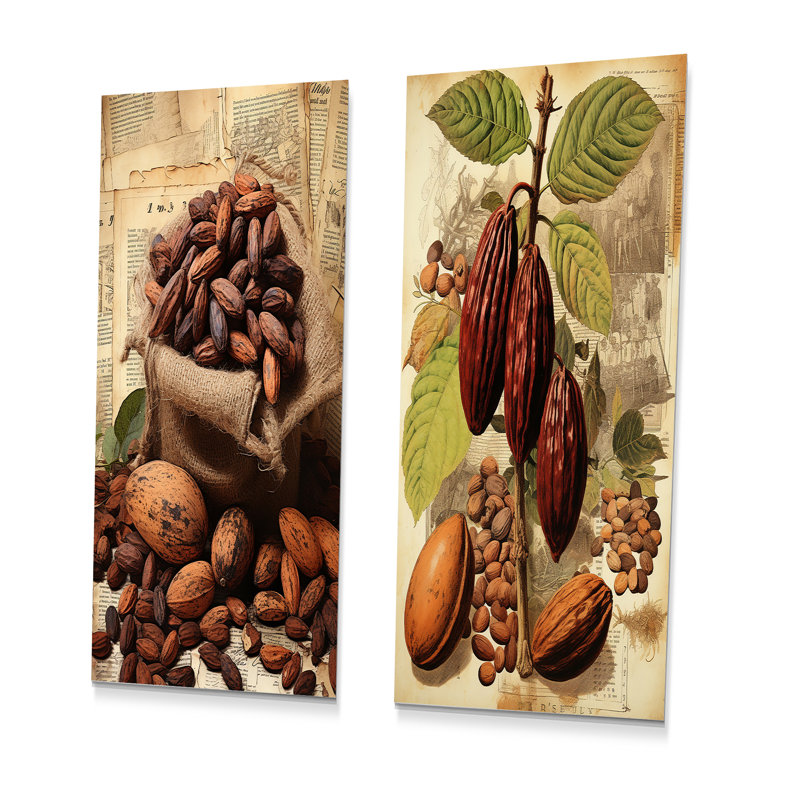 Velours Cacao Vintage - ensemble d'art mural en métal Cacao de 2, H 32 po x l 32 po