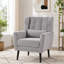 Fauteuil d'appoint gris moderne en chenille avec coussin lombaire-73518630