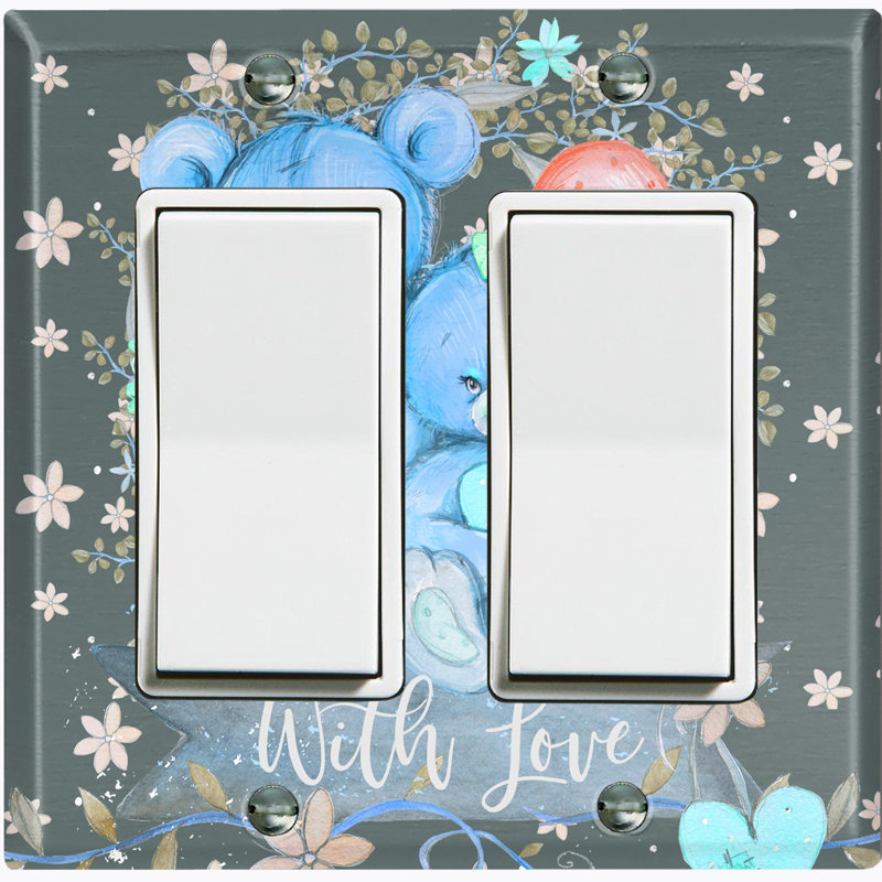 Patterned 2 - Gang Toggle Light Switch Standard Wall Plate