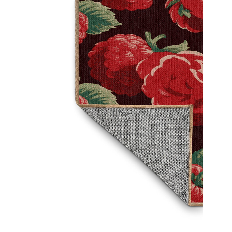 Tapis lavable framboise et fruits rouges, Carré 3 pi