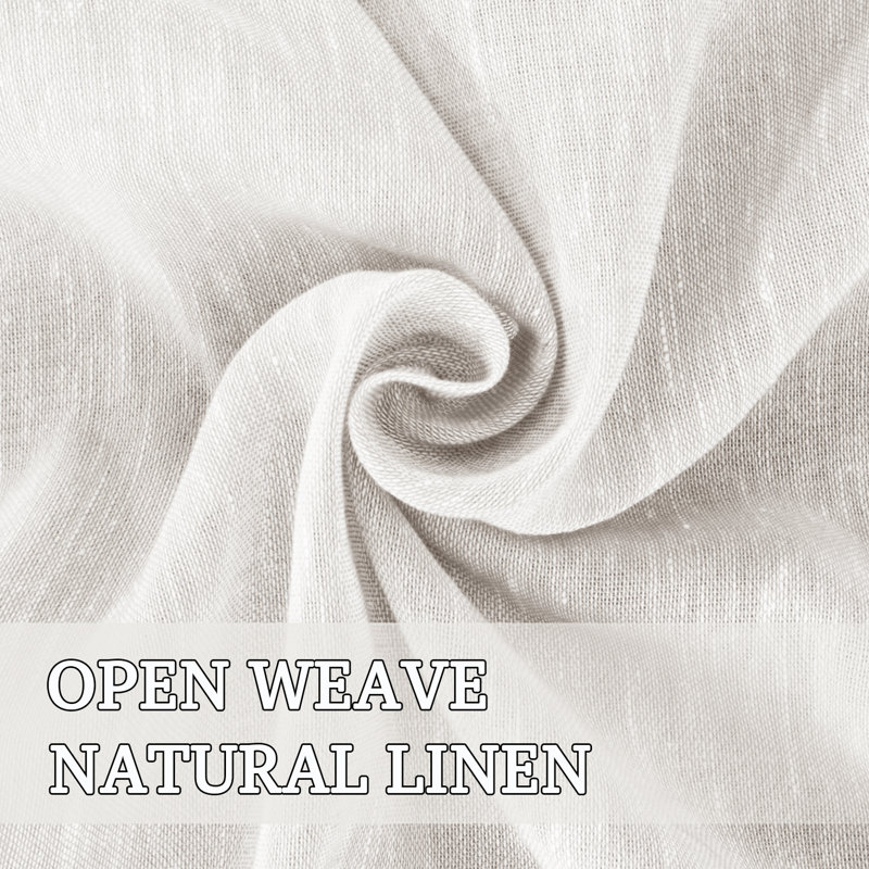 Paire de rideaux semi-transparents avec œillets Dawan, L 52 po x L 108 po, Naturel