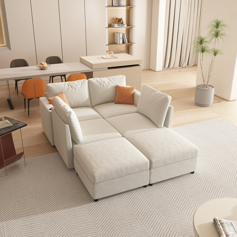 Modern Large Sectional Sofa U-Shape Modular Sectional Couch with Storage Function